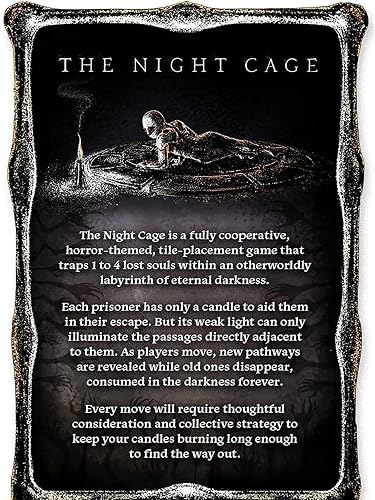 The Night Cage de Smirk and Dagger, un Juego de Estrategia cooperativa Espeluznante, 1-5 Jugadores Perdidos en un Laberinto Oscuro con Solo una Vela, Divertidos Azulejos temáticos de Terror y