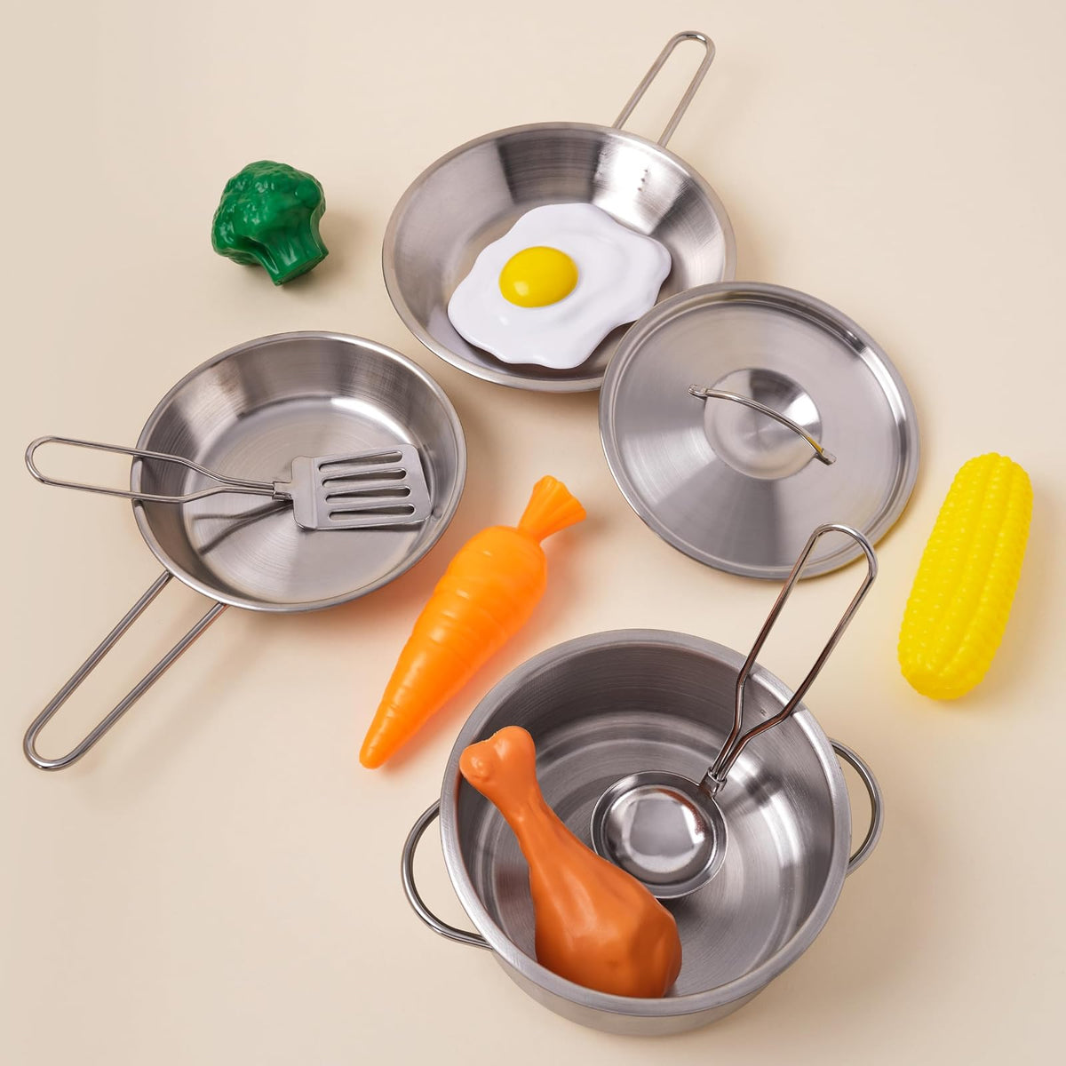 KidKraft 63186 Juego Infantil de Utensilios de Cocina Deluxe, Juego de imitación para niños con Comida de Juguete de Aspecto Realista