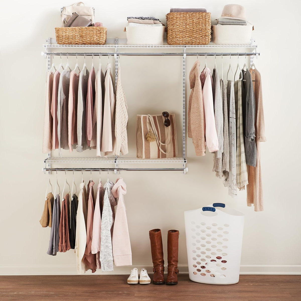 Rubbermaid FG3H1102WHT Configurations Closet Kits, 3-6', White