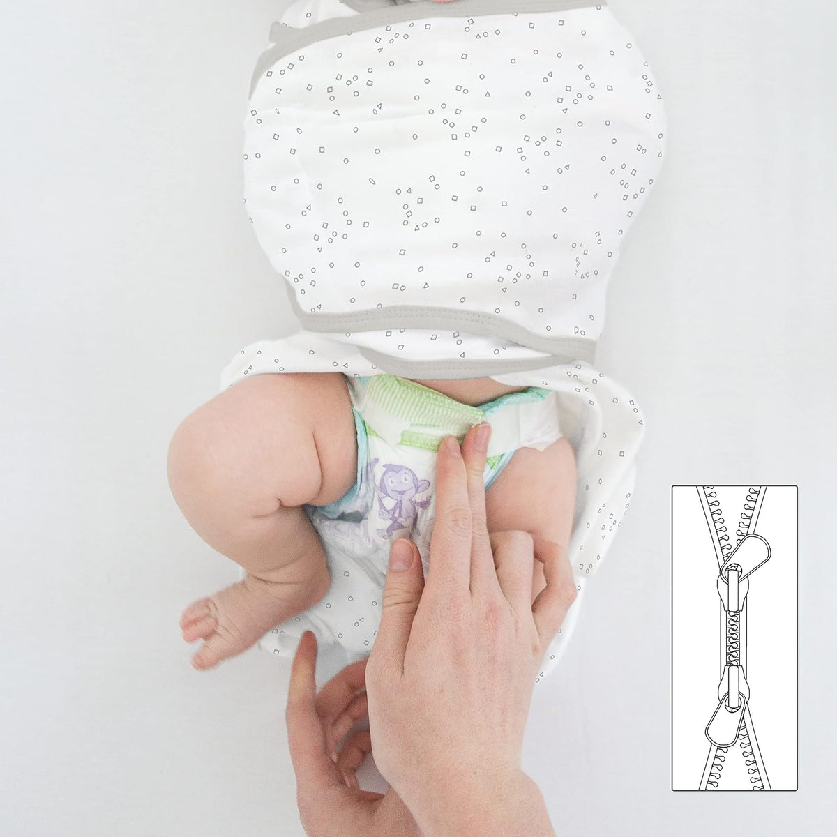 Amazing Baby Omni - Saco envolvente de 6 vías con mangas envolventes y puños de manopla, fácil transición de envoltura, mejor sueño para niñas recién nacidas, rayas rosas, S de 0 a 3 meses