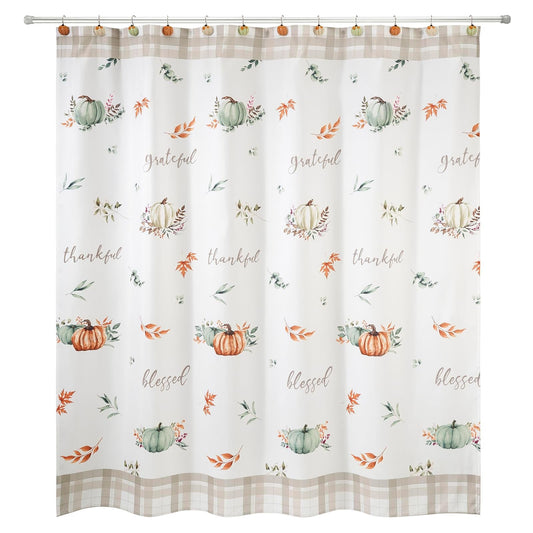 Avanti Linens - Cortina de Ducha de Tela, decoración de baño Inspirada en el otoño (colección de Parches Agradecidos)