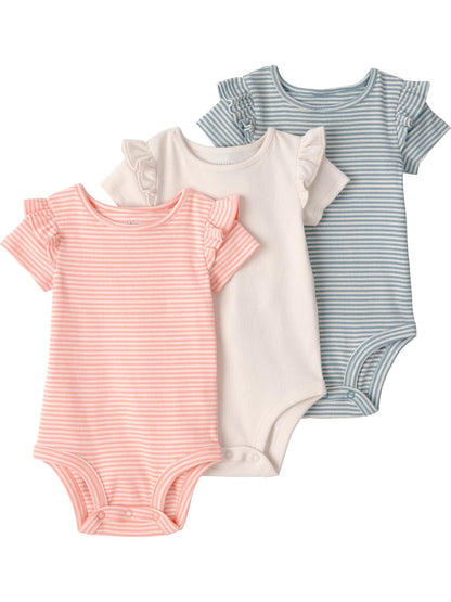 little planet by carter's 3-pack Short Sleeve Bodysuits Made With Organic Cotton Camisa bebés niñas