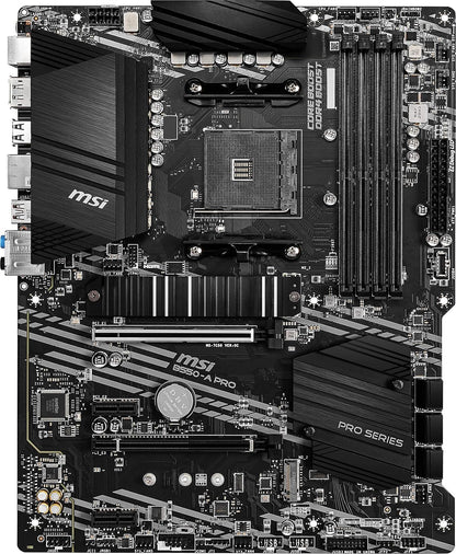 MSI B550-A Pro V1 ProSeries Motherboard (AMD Ryzen 5000, AM4, DDR4, PCIe 4.0, SATA 6Gb/s, M.2, USB 3.2 Gen 2, HDMI/DP, ATX)
