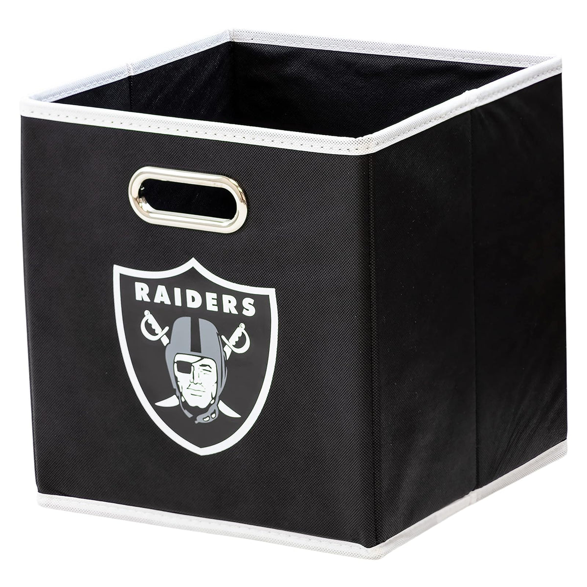 Franklin Sports Cubos de Almacenamiento de Tela de Equipo de NFL Hecho para Adaptarse a los organizadores de Almacenamiento (27.9 x 26.6 x 26.6 cm) - Oakland Raiders
