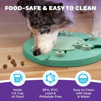 Nina Ottosson by Outward Hound Dog Worker Dog Puzzle Interactive Treat Puzzle Dog Enrichment Dog Toy, Level 3 Advanced, Green