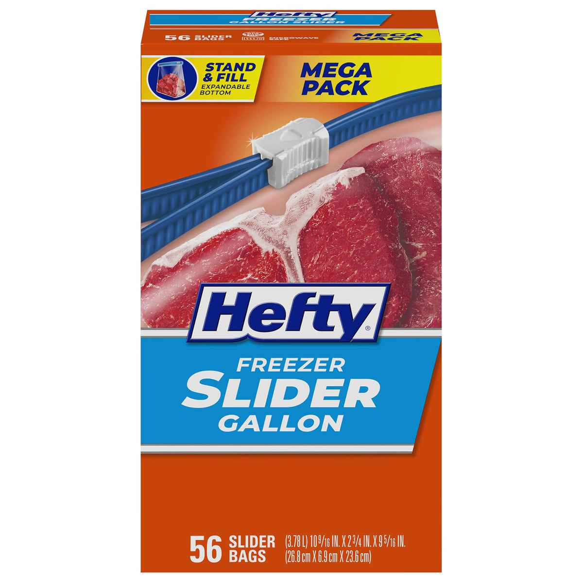 Hefty Slider Bolsas para Congelador 74 Piezas - 3.78 L - 56 unidades