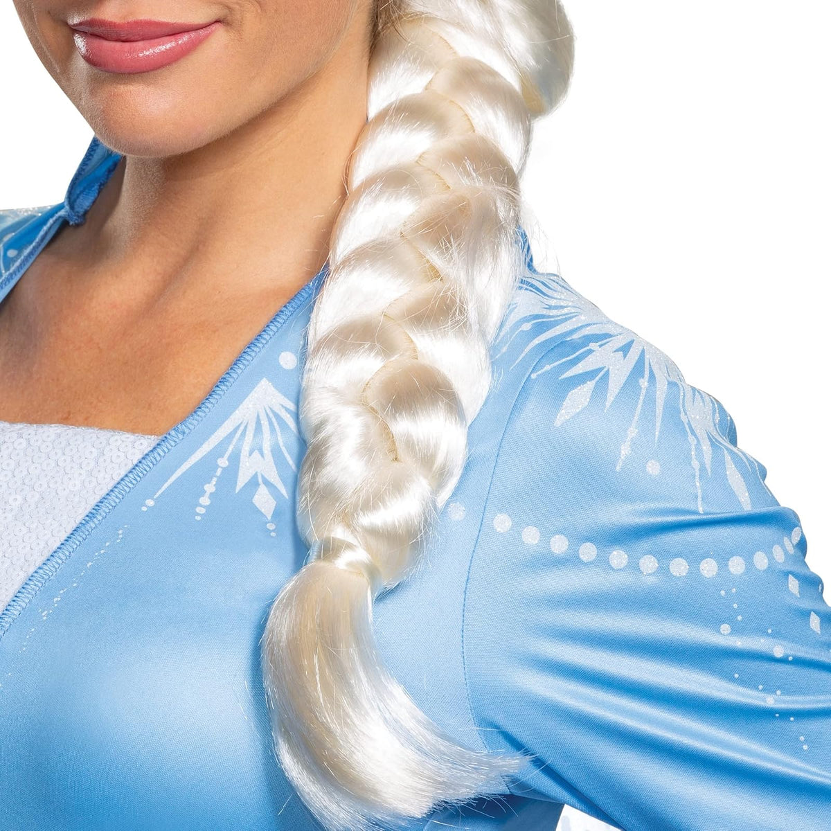 Disguise Peluca Elsa para Mujer, Color Rubio, Blanco, Talla única