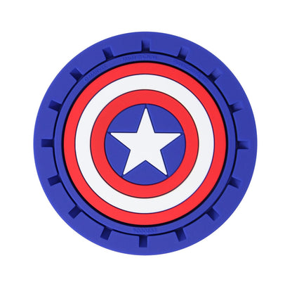 Plasticolor 000653R01 Marvel Captain America - Posavasos para Automóvil, camión, SUV, 2 Unidades, Color Azul