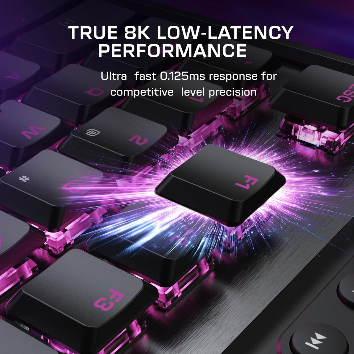 Turtle Beach Command Series KB7 TKL Teclado para Juegos con Cable, visualización táctil de 4.3 Pulgadas, interruptores de Efecto de Sala de Perfil bajo Titán, Teclas PBT de Doble Disparo, sondeo