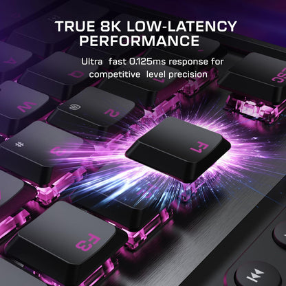 Turtle Beach Command Series KB7 TKL Teclado para Juegos con Cable, visualización táctil de 4.3 Pulgadas, interruptores de Efecto de Sala de Perfil bajo Titán, Teclas PBT de Doble Disparo, sondeo