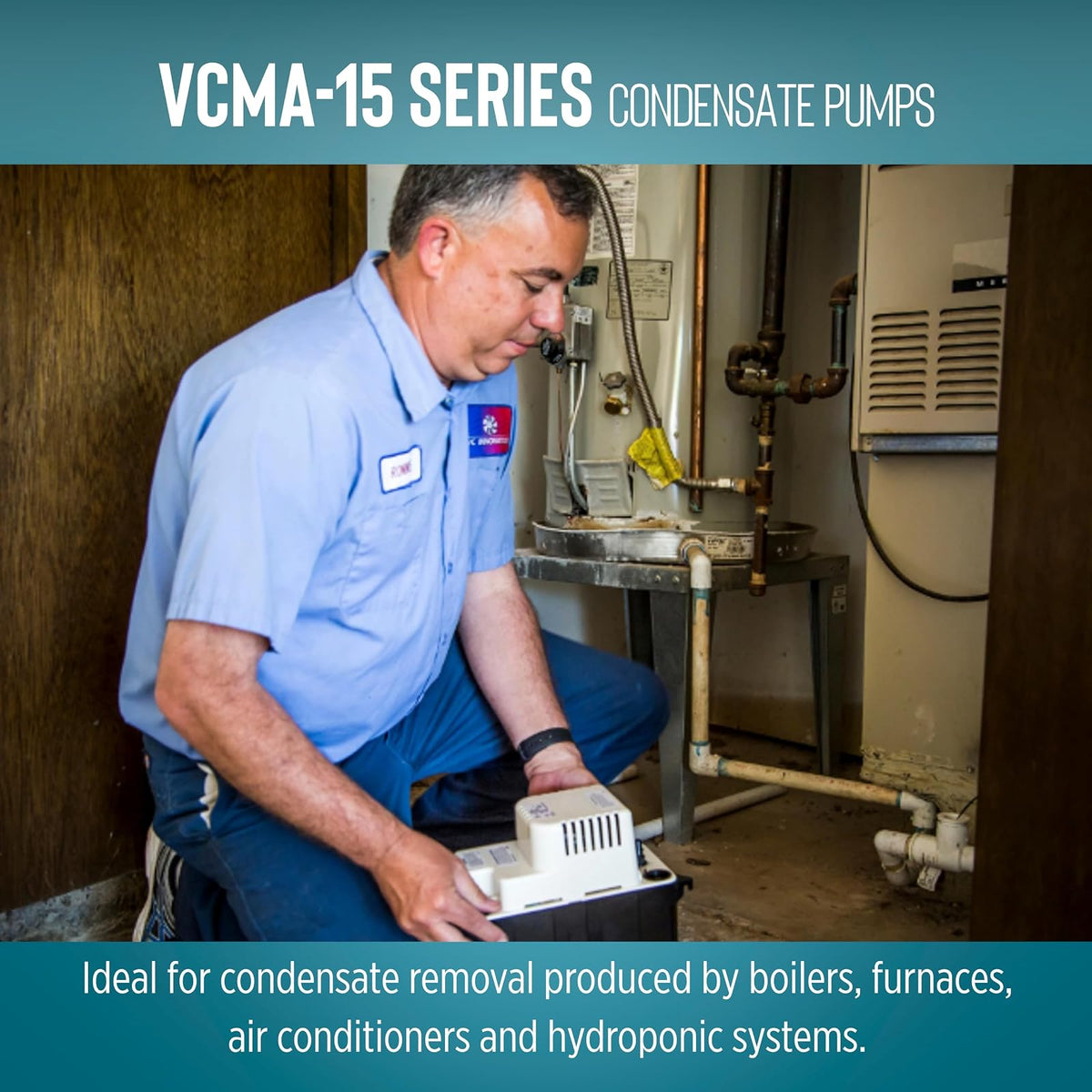 Little Giant VCMA-15UL Bomba automática de extracción de condensado de 115 voltios, 65 GPH, 1/50 HP para sistemas HVAC/refrigeración/deshumidificadores (sin interruptor de seguridad), cable de 6 pies