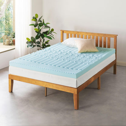 Mellow - Colchón de Espuma viscoelástica de 4 Pulgadas, 5 Zonas, infusión de Gel refrescante, Esencial para recámara, tamaño Individual XL, Azul