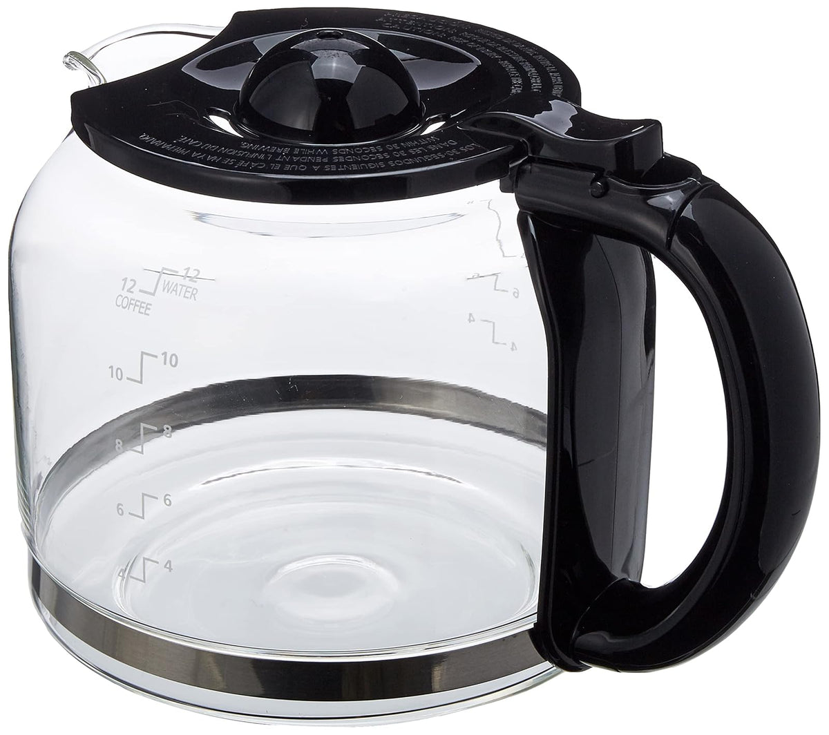Capresso Jarra de vidrio, 12 tazas, color negro