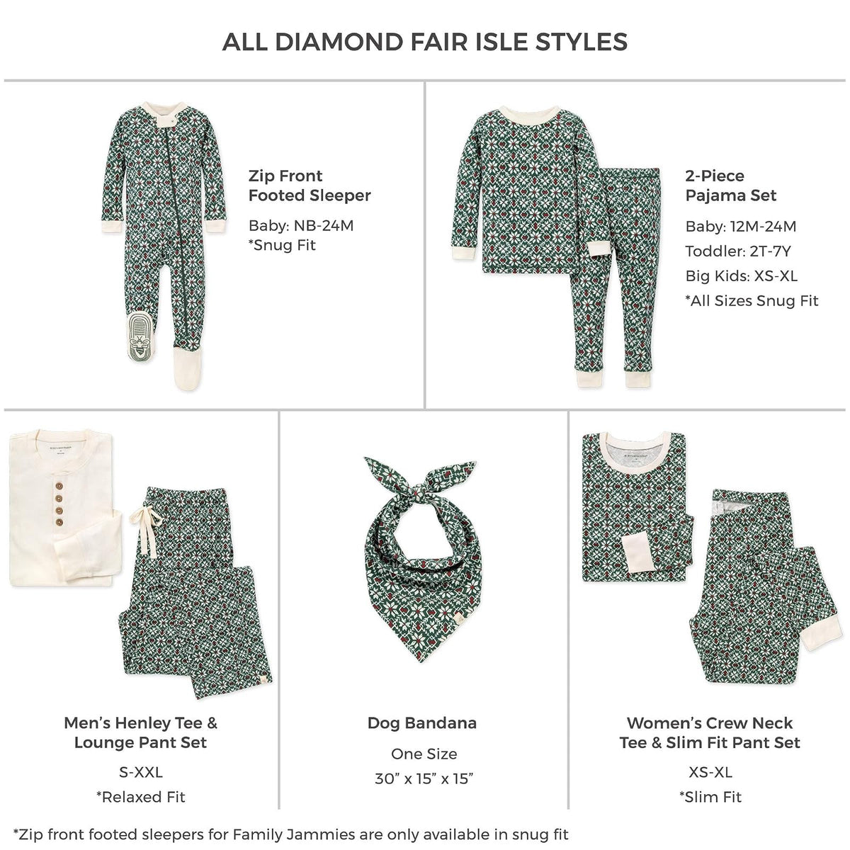 Burt's Bees Familiar Jammies, Pijama a Juego, Pijama de algodón orgánico Juego de Pijama para bebés Unisex