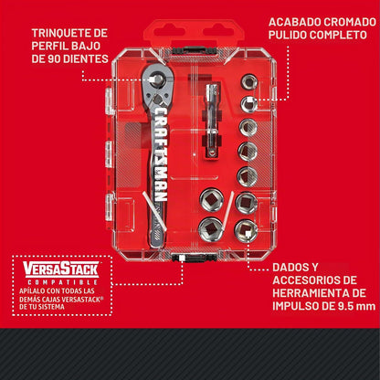 CRAFTSMAN - Juego de herramientas mecánicas de 3/8 pulgadas, SAE, 11 piezas (CMMT12126)