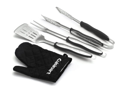 Cuisinart 3-Piece Asar a la Parrilla Juego de Herramientas de Tres Piezas con la Parrilla Guante, Negro