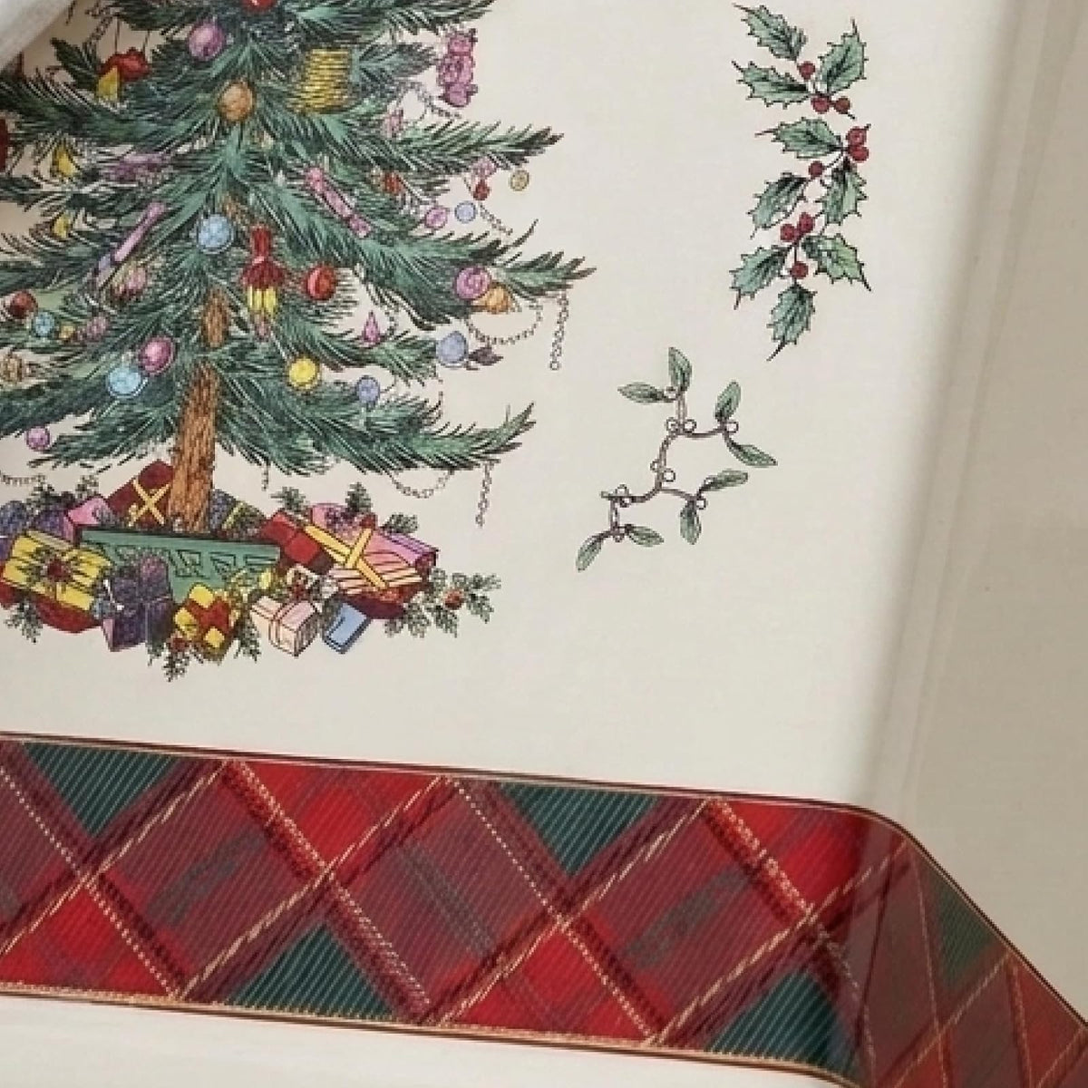 Spode - Funda de Caja de pañuelos, Accesorios de baño de Resina, decoración de baño de día Festivo (colección de tartán para árbol de Navidad)