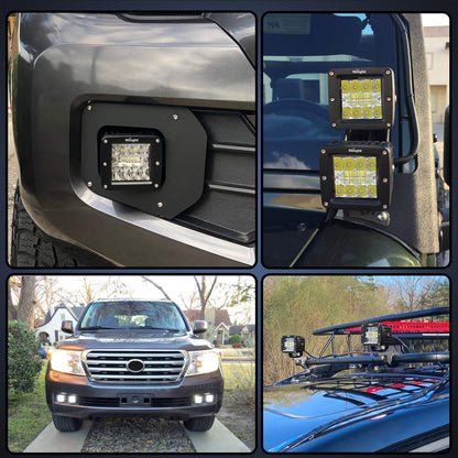 Nilight 2 Cubos LED Cuadrados de 8 cm, 42 W, Combo Spot/Inundación para Todoterreno, Jeep, ATV, UTV