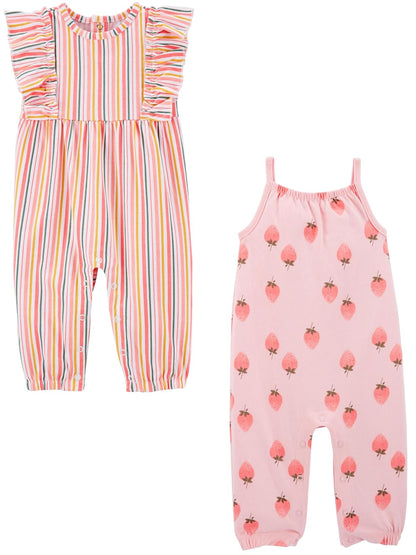 Simple Joys by Carter's Girls' 2-Pack Fashion Jumpsuits