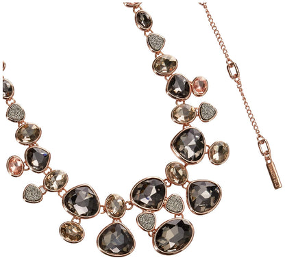 Kenneth Cole Collar Oro Rosado Multicolgante para Mujer | Pedrería de Negros y Rosas, Forma de Gota