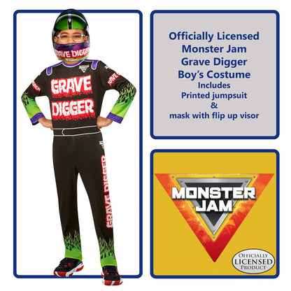 Disfraz Monster Jam: Grave Digger para niños por Rubies, talla grande