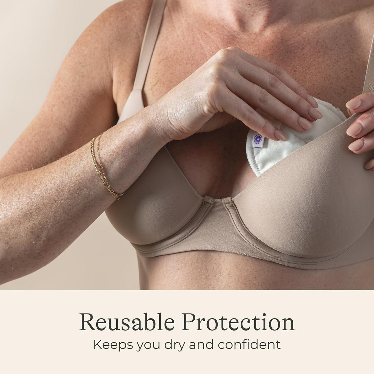 Lansinoh - Pads de Lactancia Lavables, Hechos con Viscosa de Bambú Orgánico, con Bolsa de Lavado, 10 Unidades