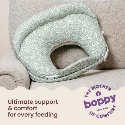 Boppy - Almohada de Lactancia Completa, Almohada ergonómica para Lactancia Materna y biberón, con cinturón extraíble, diseño sin Huecos, diseño CloseComfort, Soporte de posicionamiento de Longitud