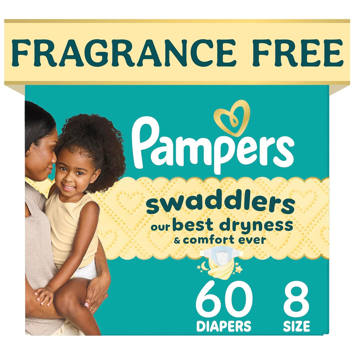 Pampers Baby Diapers - Swaddlers - Size 8, 60 Count, Ultra Absorbent Disposable Infant Diaper