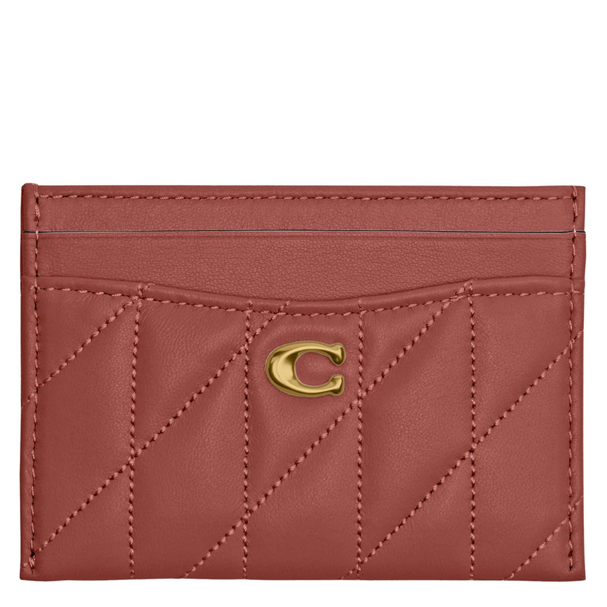 Coach - Funda de piel acolchada para tarjetas - Una talla - B4 - melocotón oscuro