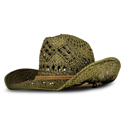 Lucky Brand Straw Western Hat with Braided Band Sombrero de Vaquero Mujer