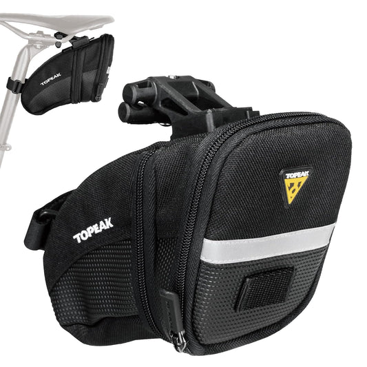 Topeak Aero Wedge Pack, w/Fixer F25, Mediano, Negro