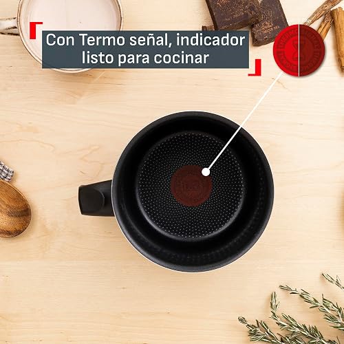 T-fal Lechero 14 cm Hard Titanium Plus con antiadherente y termo señal, C3823883