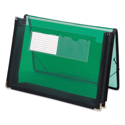 Smead Cartera de polietileno con cierre, expansión de 2-1/4 pulgadas, cierre de solapa y cordón, translúcida, tamaño carta, verde (71951)