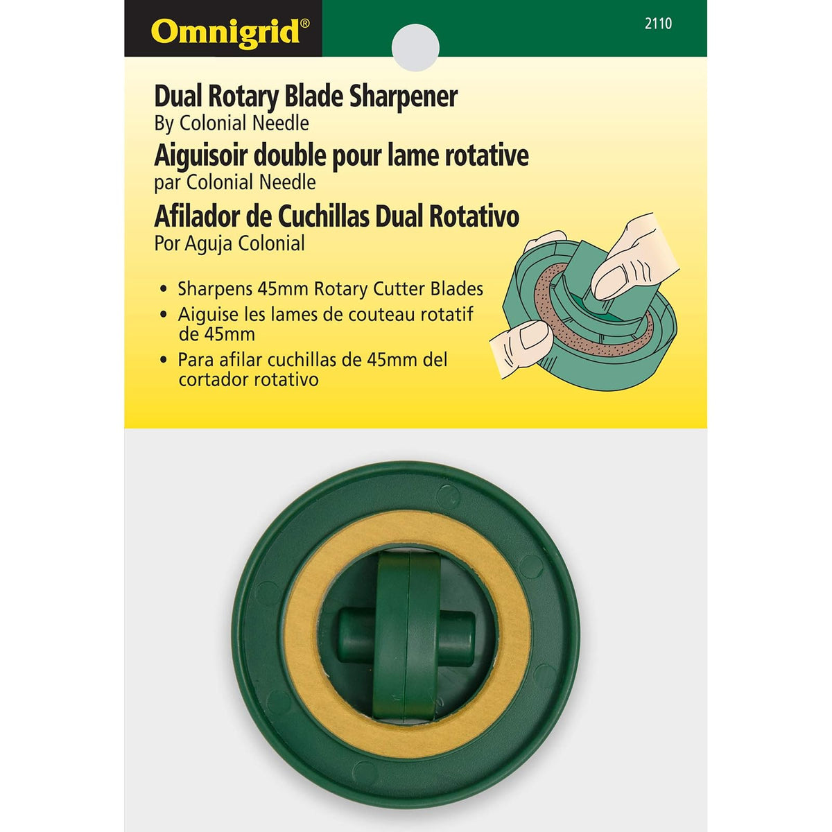 Dritz Omnigrid - Cortador rotativo doble afilador, verde