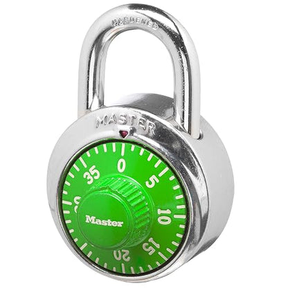 Master Lock Candado, candado de dial estándar, 1-7/8 pulgadas Amplio, colores surtidos, combinación de números, 1 paquete, Colores Variados