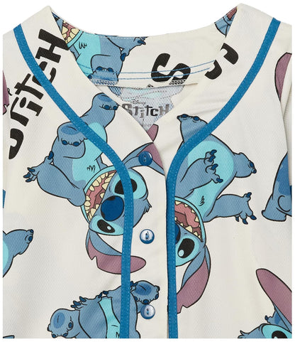 Disney Disney 's Girls Lilo & Stitch and Angel - Playera de béisbol clásica de Malla con Botones Camisa para Niñas