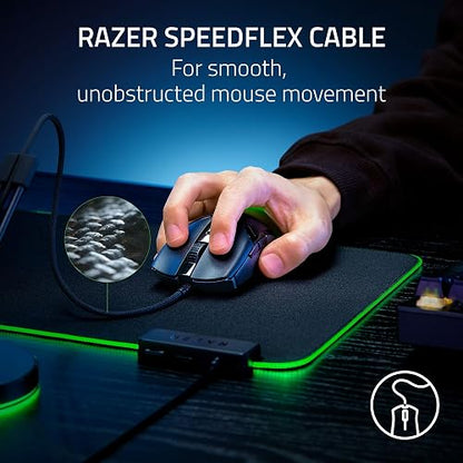 Razer Cobra Mouse para Juegos con Cable: Peso 58g - Interruptores Ópticos Gen-3 - Iluminación Chroma RGB con Luz Inferior - Sensor Óptico Preciso De 8500 dpi - Pies De Ratón 100% PTFE - Negro
