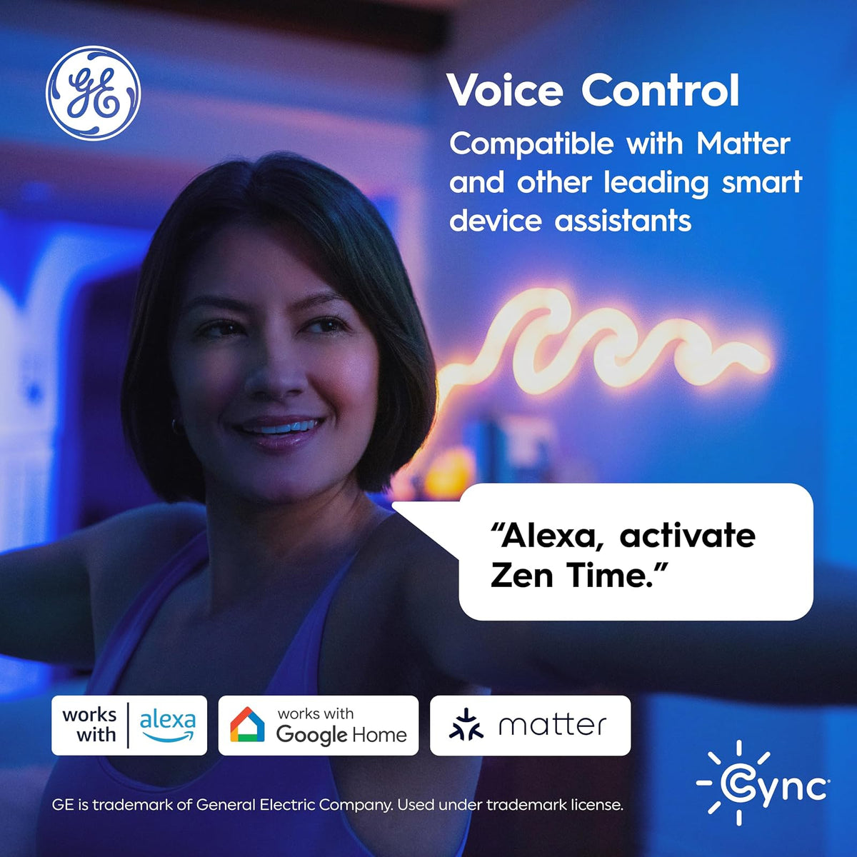 GE Cync - Bombillas LED inteligentes A19, decoración de habitación, luces WiFi estéticas que cambian de color, foco LED interior, compatible con Alexa y Google (paquete de 2)