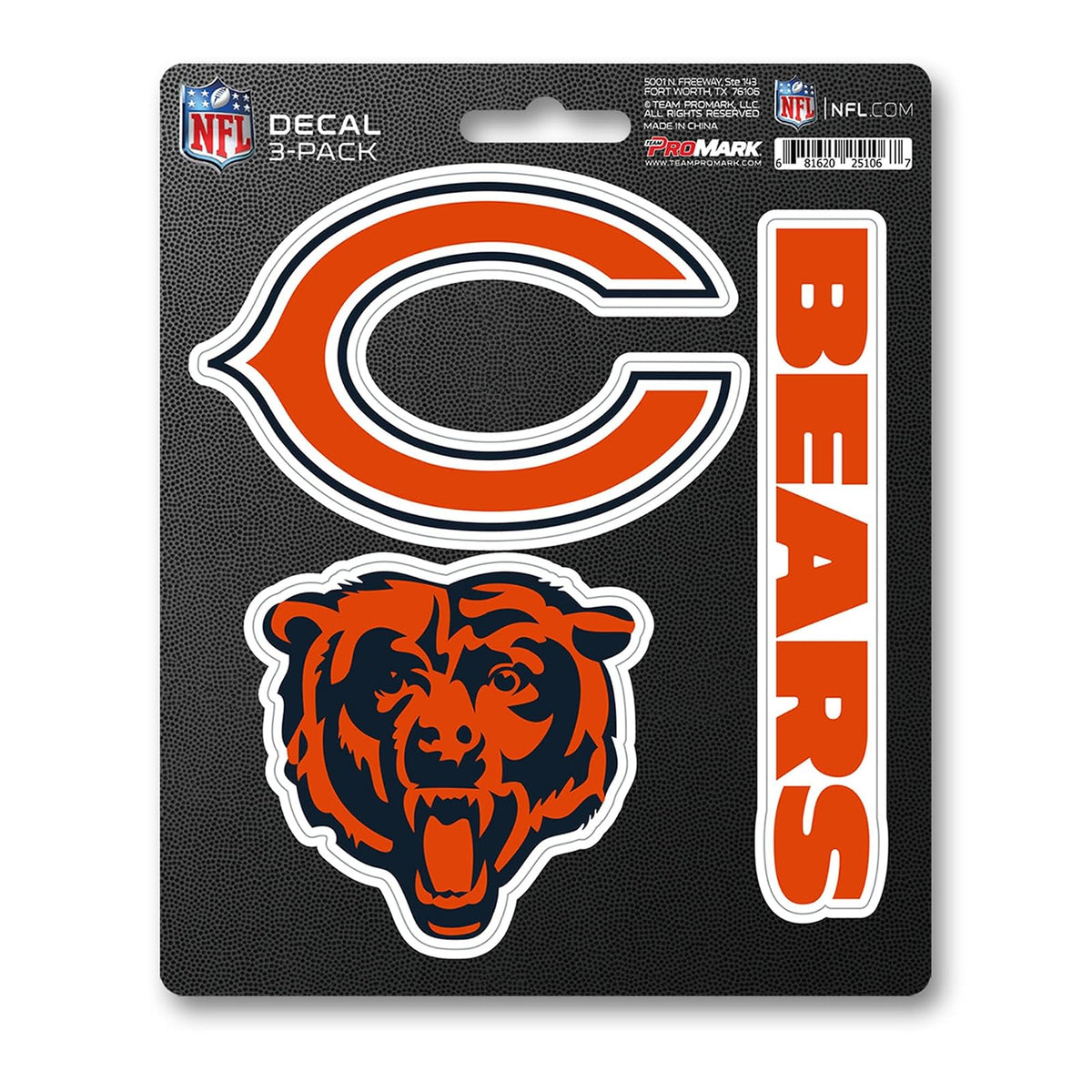 NFL Team Decal – Pack de 3, Anaranjado