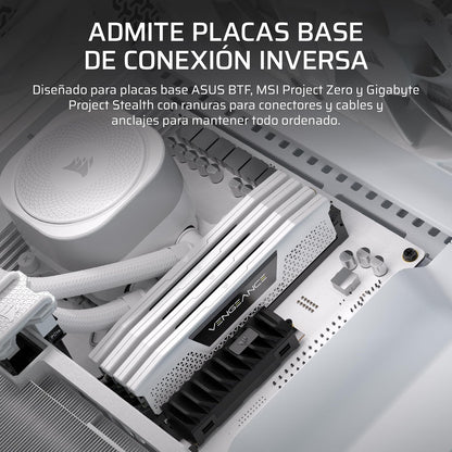 Corsair Frame 5000D RS ARGB Caja Modular Mid-Tower de Gran Flujo de Aire para PC – 4X Ventiladores RS Preinstalados, Sistema de Montaje de Ventiladores InfiniRail – Blanc