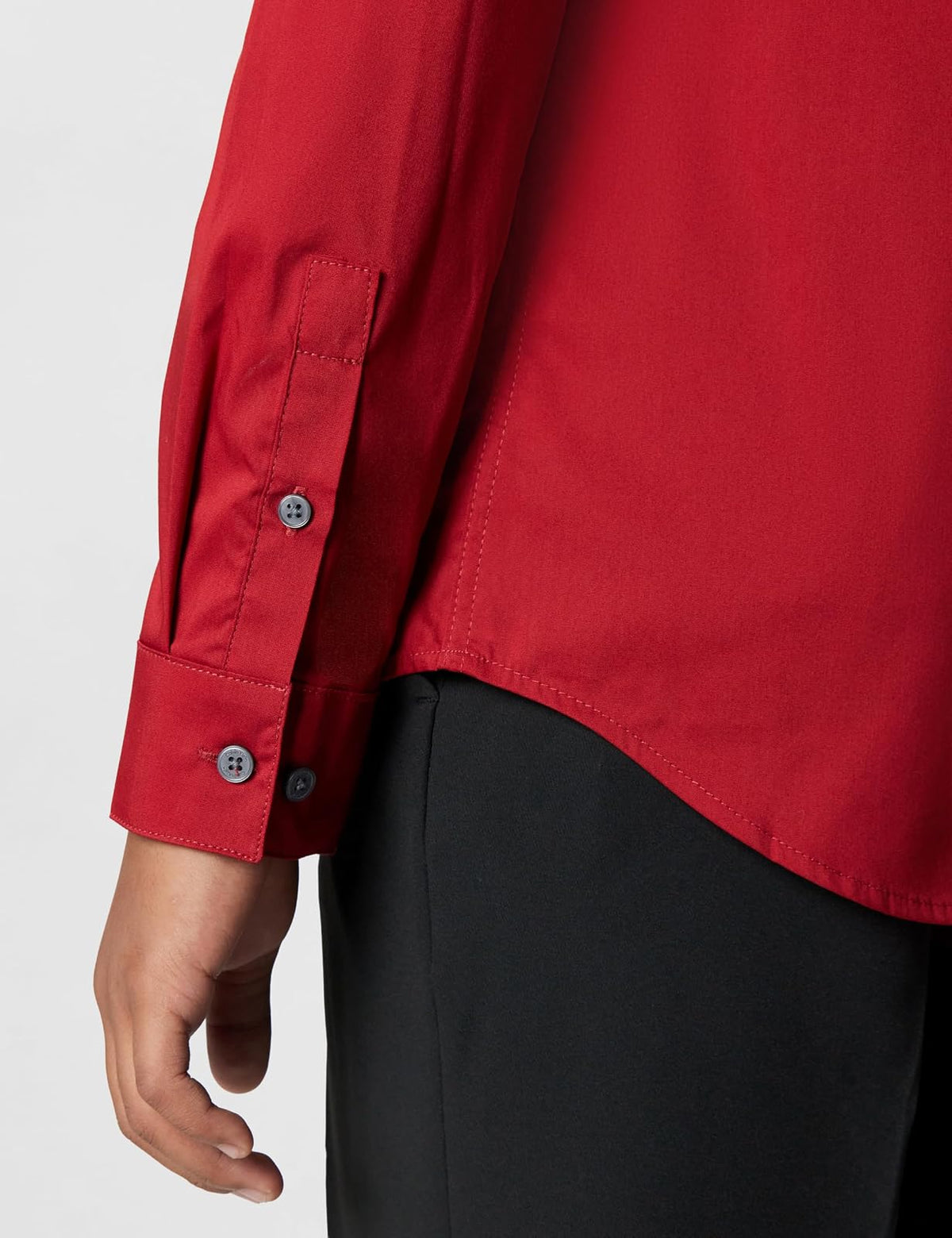 Calvin Klein Camisa de Vestir de Manga Larga Ajustada, Estilo Abotonado con puños abotonados y Dobladillo de Cola de Camisa Camisa de Vestir para Niños