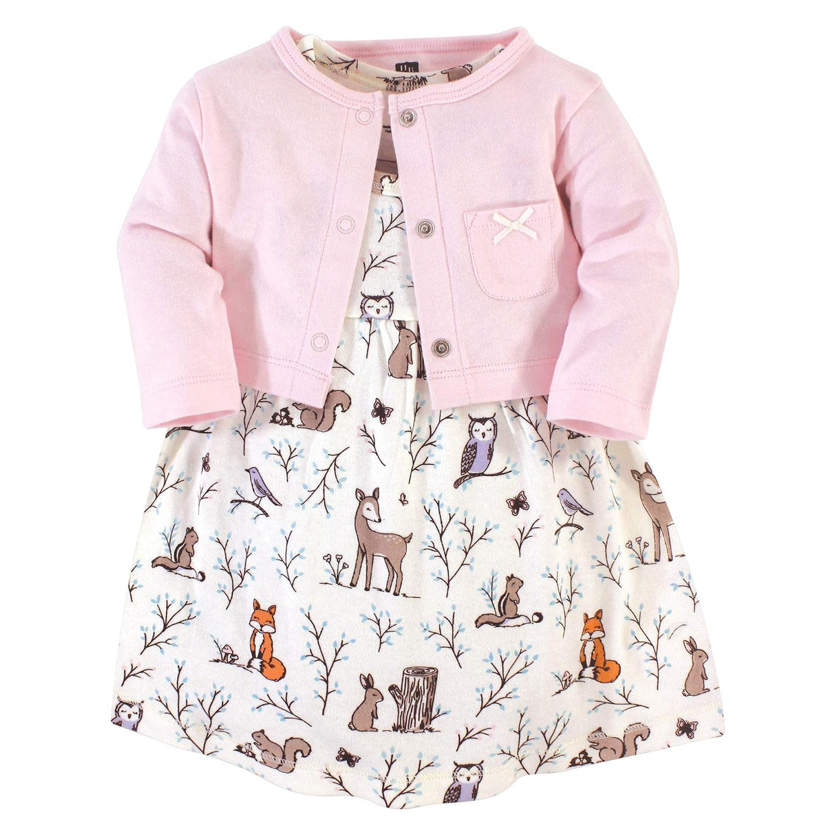Hudson Baby Conjunto de vestido y cárdigan de algodón Vestido informal Bebé-Niñas