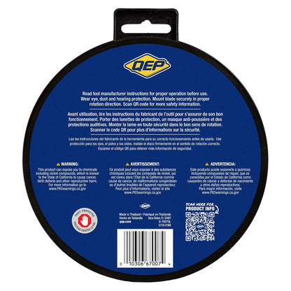 QEP 6-7007GL Hoja de diamante de vidrio de llanta continua de 7 pulgadas, altura de llanta de 7 mm, eje de 5/8 pulgadas, corte húmedo, 8730 RPM máximas