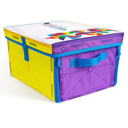 Magna-Tiles - Papelera de Almacenamiento y Alfombra de Juegos interactiva, Plegable con Asas para Sala de Juegos, clóset, recámara, organización del hogar y Aula, cubeta de 32 x 28 x 8 Pulgadas