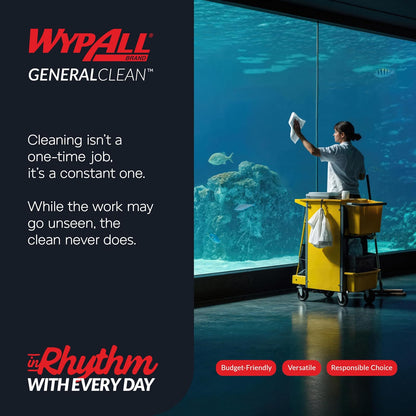 WypAll® GeneralClean™ L30 - Toallas de limpieza resistentes (05812), cuarto de pliegue, resistentes y suaves, color blanco (90 hojas/paquete, 12 paquetes/estuche, 1080 hojas/estuche)