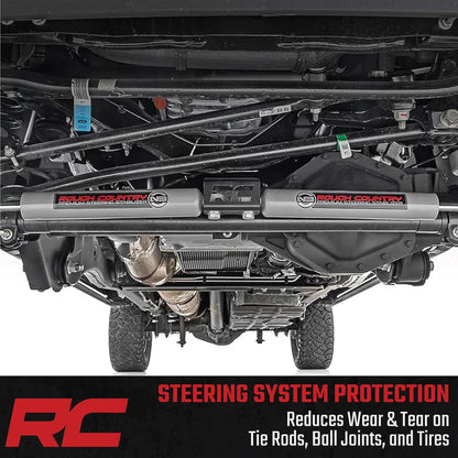 Rough Country N3 Estabilizador de dirección dual para Jeep Wrangler JK de 2 a 6 pulgadas