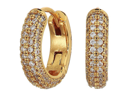 Kate Spade New York Brilliant Statements Pave Mini arete Huggies - Una talla - Transparente - Dorado