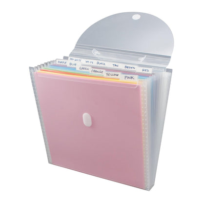 Advantus Organizador de Papel expandible, Organizador de Archivos de acordeón, Soporte Importante para Documentos, Transparente con 12 Bolsillos, Blanco, 12 x 12 Pulgadas - Ampliable