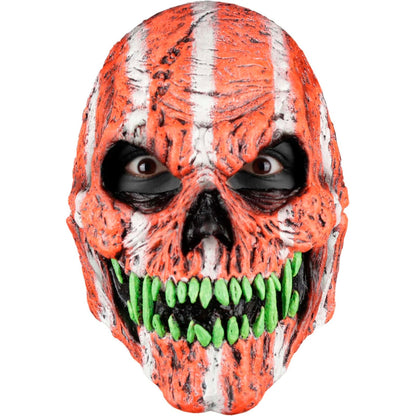 Ghoulish Productions Máscara De Látex Skull fangs Orange Monster Urban Mask Efecto Neón Calavera Creepy, Disfraz Aterrador para Halloween y Fiestas Temáticas, Cosplay, Diseño Artesanal Face Mask