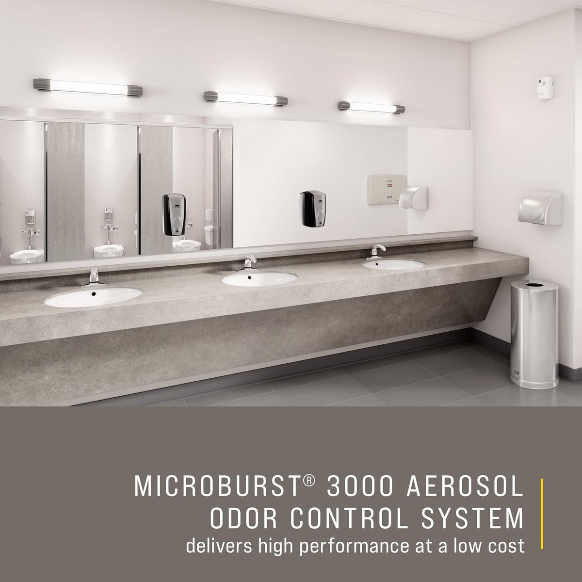 Rubbermaid Commercial Products MICROBURST 3000 – Dispensador Aromatizante Automático, Sistema de Control de Olores para Baño, Negro 1793531